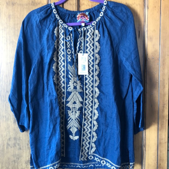 Tops - Johnny Was Tracey Peasant Blouse NWT
